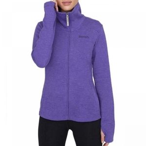 Size XXL Purple Bench Women's Full Zip Mock Neck French Terry Jacket